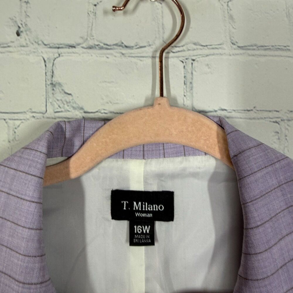 Y2K Milano Lavender Pinstripe Blazer and Pants Suit - Picture 15 of 16